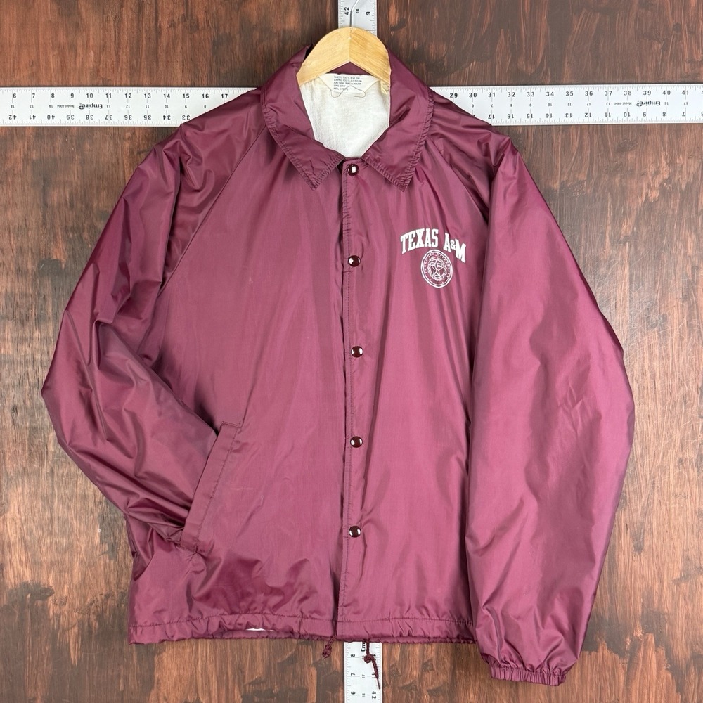 Texas A&M‎ Aggies Windbreaker Jacket Vtg Vintage 70s Maroon Mens Large NCAA ATM